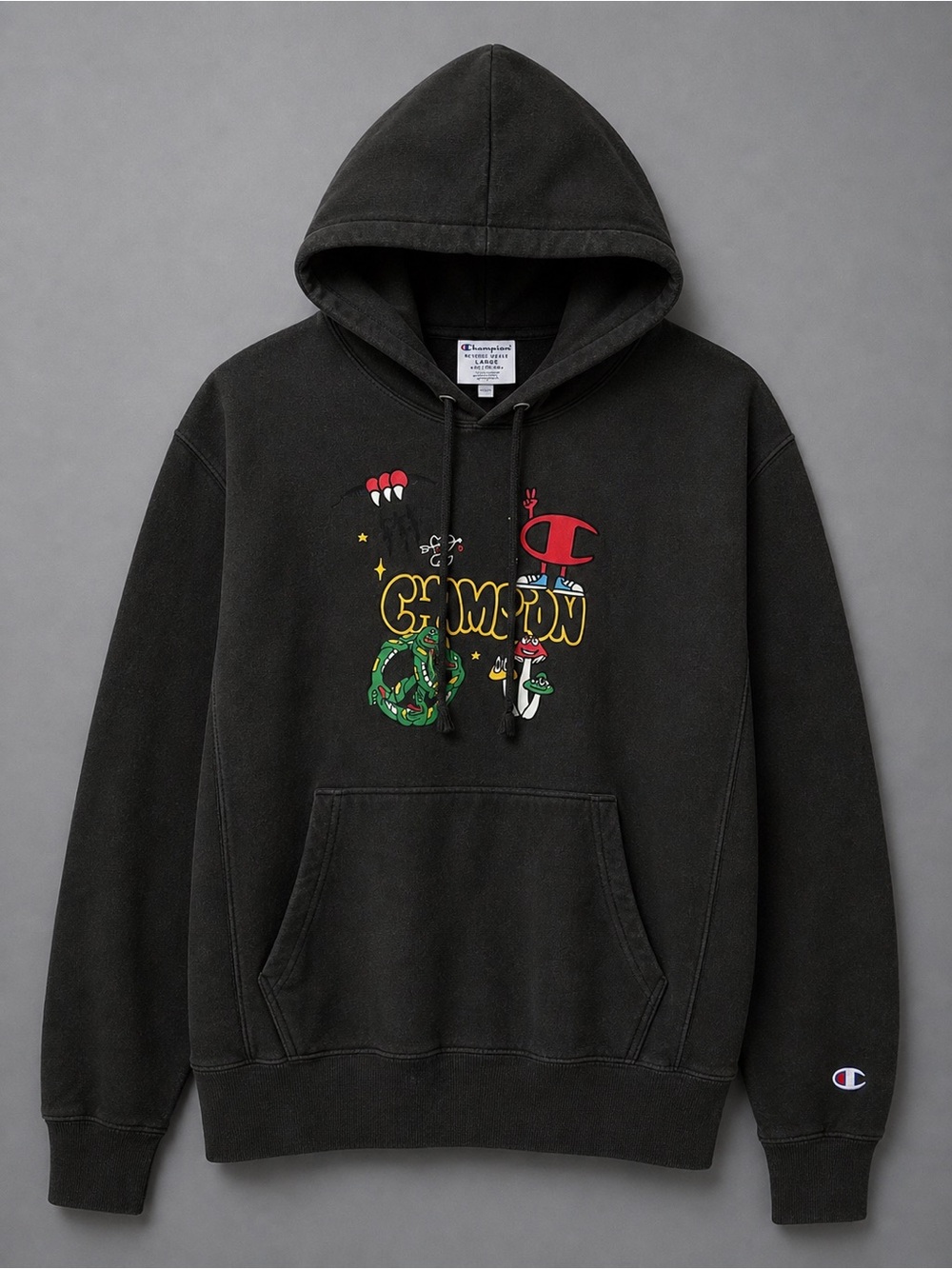 Champion Reverse Weave Dark Green Graphic Hoodie